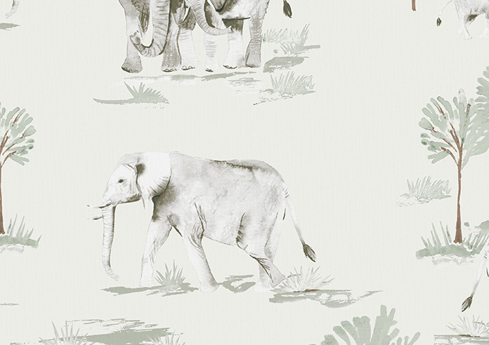 Elephant Herd, Plain - Twist&Fit Roller Blind - Image 6